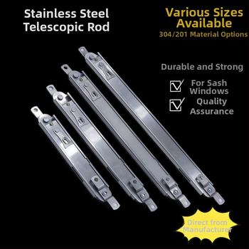 Telescopic wind brace pentru ferestre cu deschidere spre exterior, din oțel inoxidabil 304, compatibil cu pereți cortină