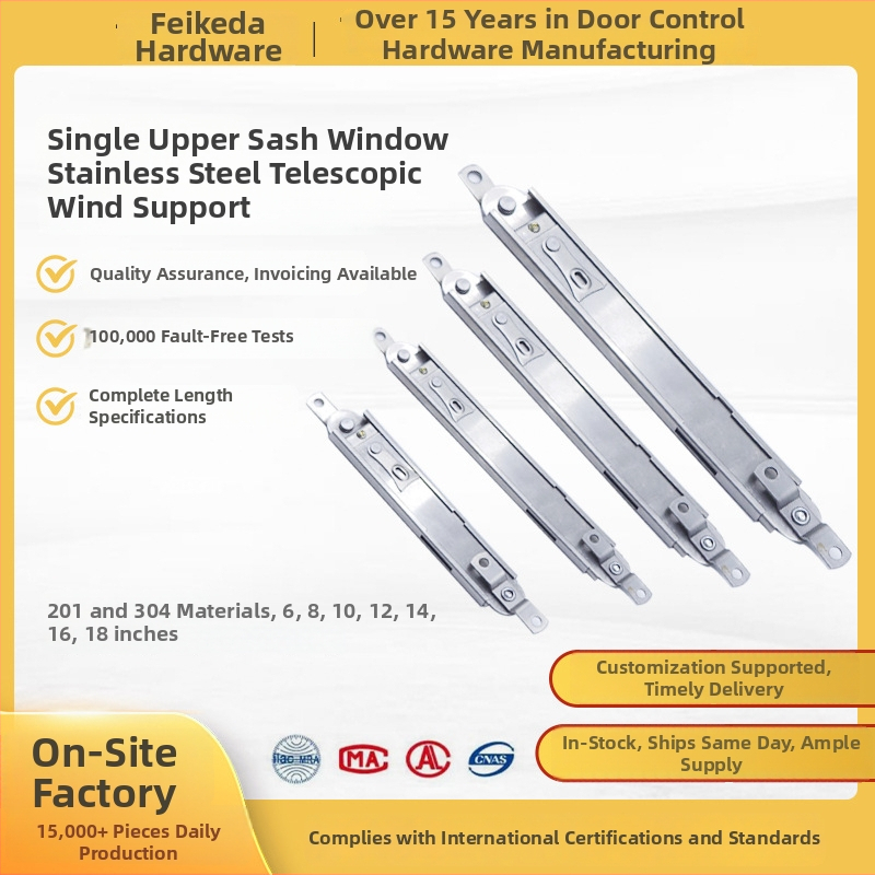 Telescopic wind brace pentru ferestre cu deschidere spre exterior, din oțel inoxidabil 304, compatibil cu pereți cortină