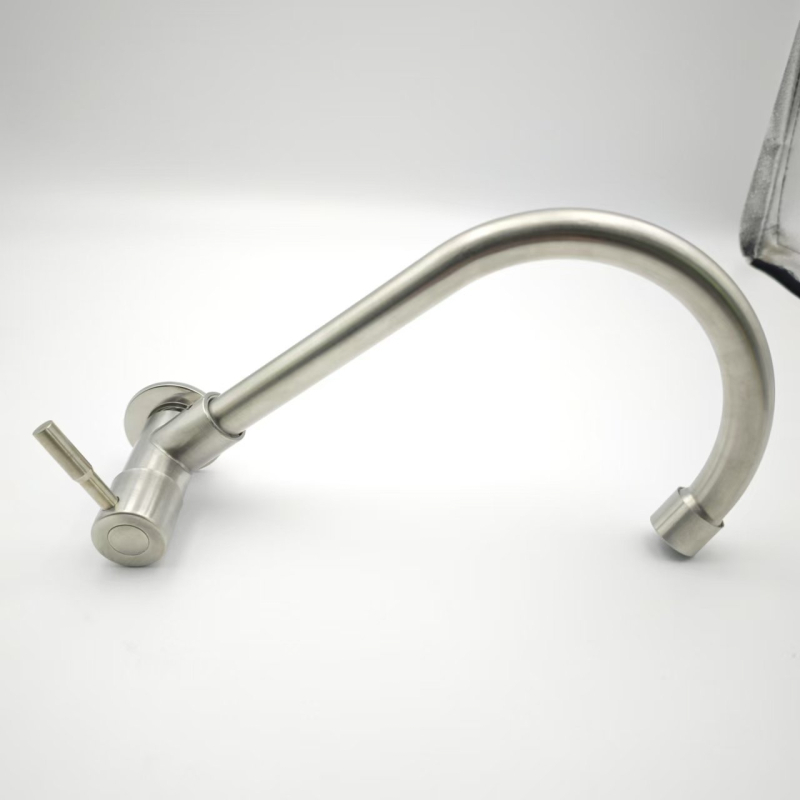 Robinet de bucătărie din oțel inoxidabil, montaj în perete, monocomandă, model wz-1013, miez ceramic