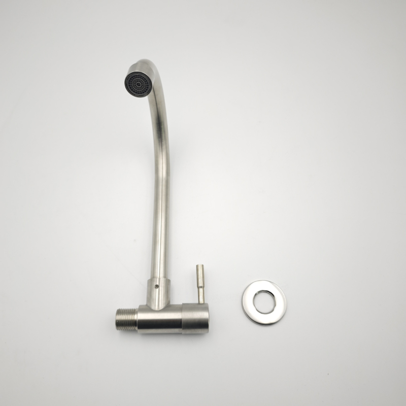 Robinet de bucătărie din oțel inoxidabil, montaj în perete, monocomandă, model wz-1013, miez ceramic