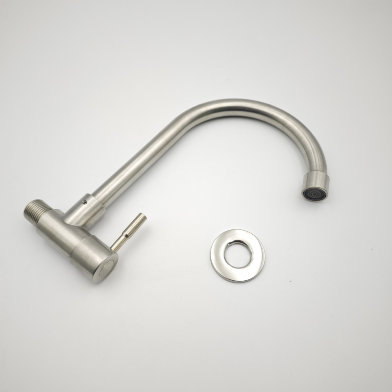 Robinet de bucătărie din oțel inoxidabil, montaj în perete, monocomandă, model wz-1013, miez ceramic