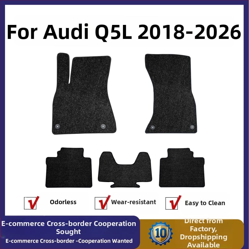 Podlahové rohože pre Audi Q5L (2018–2026), odolný velúr koberec, plochá podložka, prispôsobiteľné