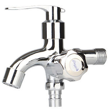 Kétfunkciós mosógép csap, háromutas, test cinkötvözet, kerámiás szeleppel, 0–90°C, 15 mm csatlakozás