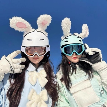 Decorațiune pentru cască cu urechi de iepure din pluș - Haoming 0156, personalizabil