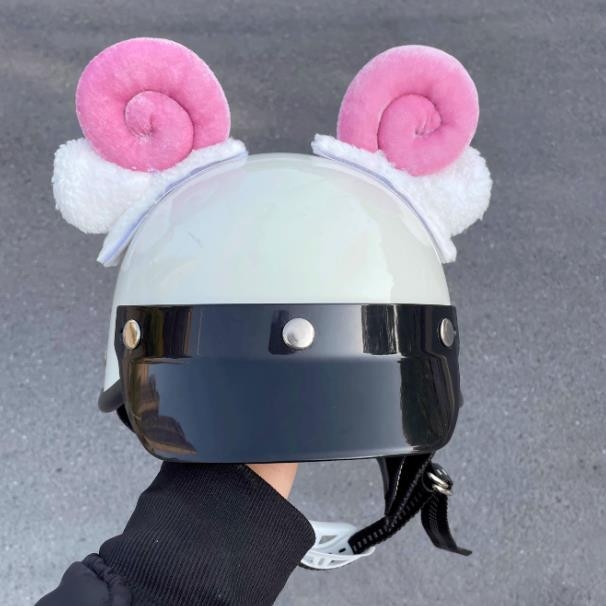 Decorațiune pentru cască cu urechi de iepure din pluș - Haoming 0156, personalizabil