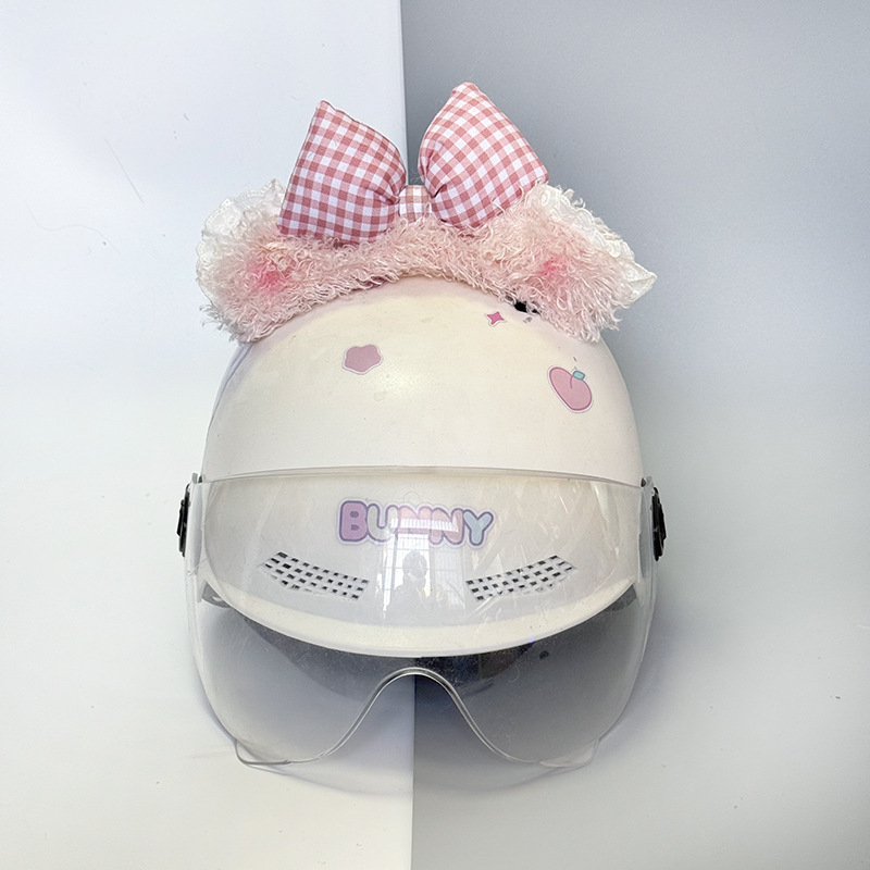 Decorațiune pentru cască cu urechi de iepure din pluș - Haoming 0156, personalizabil
