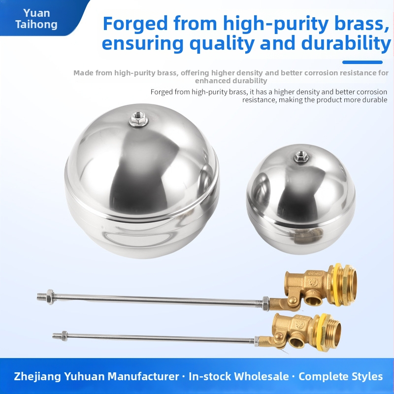 Plávajúci guľový ventil s meďou telom, guľou z nehrdzavejúcej ocele 304, závitové pripojenie, určené pre vodu, regulátor hladiny vody