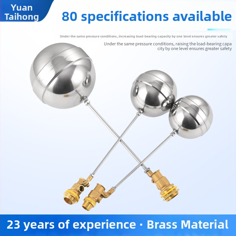 Plávajúci guľový ventil s meďou telom, guľou z nehrdzavejúcej ocele 304, závitové pripojenie, určené pre vodu, regulátor hladiny vody