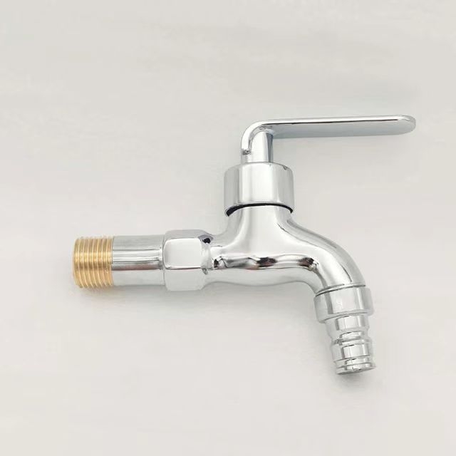 Robinet pentru mașina de spălat, corp din cupru, montaj în perete, intrare/ieșire de 15 mm, supapă ceramică