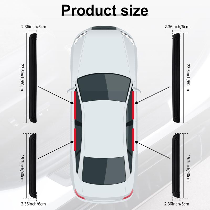 Bandă de prag pentru uși auto, PVC protecție anti-coliziune, model P123, universală