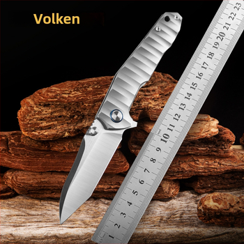 Woden multifunkčný skladací nôž, čepeľ z titánovej zliatiny, dĺžka čepele 8,9 cm, mechanizmus rýchleho otvorenia, pre kempovanie