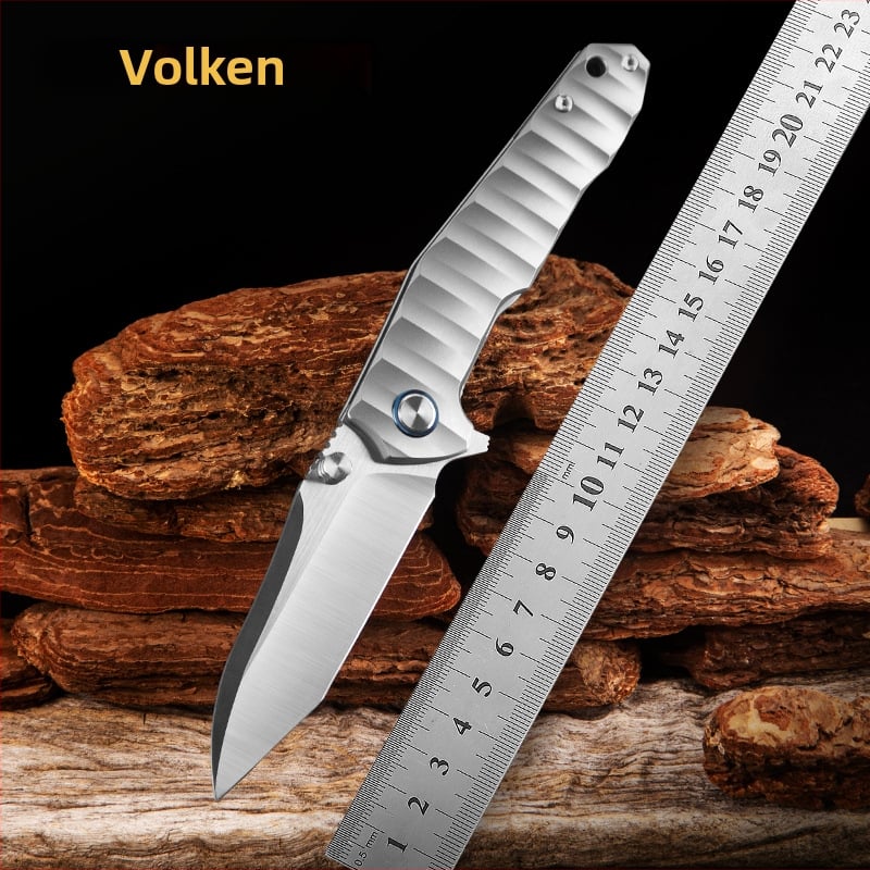 Woden multifunkčný skladací nôž, čepeľ z titánovej zliatiny, dĺžka čepele 8,9 cm, mechanizmus rýchleho otvorenia, pre kempovanie