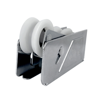 Ajtó- és ablakcsapágy, modell 2001G, hibrid csapágy, villás hátsó dupla görgő, krómozott vaslemez, maximális terhelés 40 kg, kompatibilis a 90-es alumínium profillal