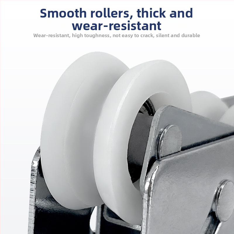 Ajtó- és ablakcsapágy, modell 2001G, hibrid csapágy, villás hátsó dupla görgő, krómozott vaslemez, maximális terhelés 40 kg, kompatibilis a 90-es alumínium profillal