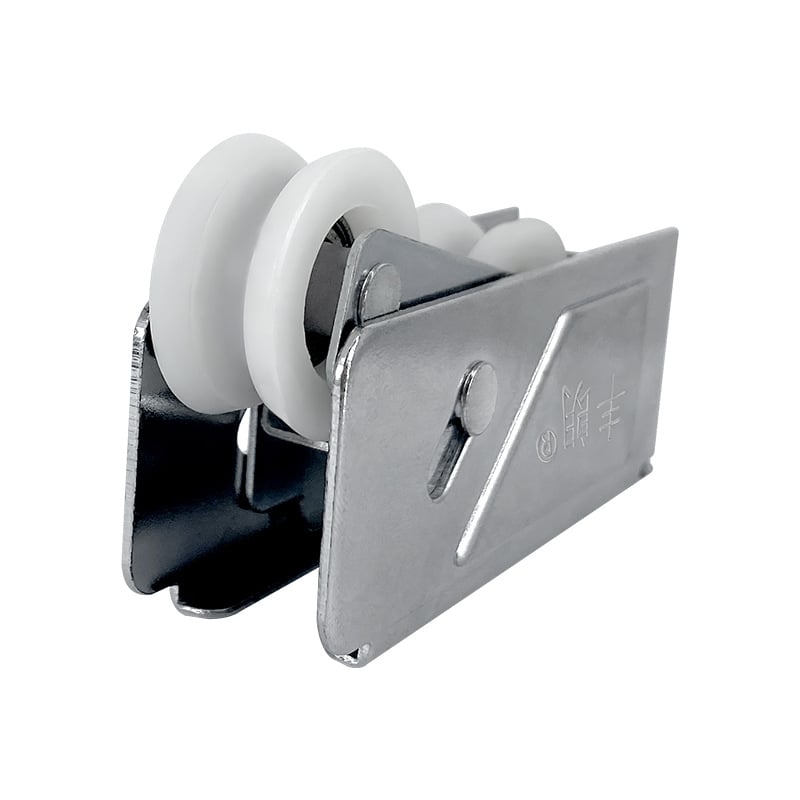 Ajtó- és ablakcsapágy, modell 2001G, hibrid csapágy, villás hátsó dupla görgő, krómozott vaslemez, maximális terhelés 40 kg, kompatibilis a 90-es alumínium profillal