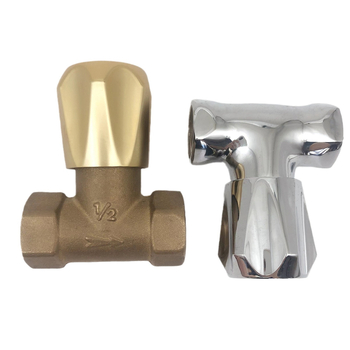 Robinet din cupru, montat pe perete, Model A-158, diametrul șeii valvei 15mm, intrare/ieșire 1/2 inch, 0–90°C