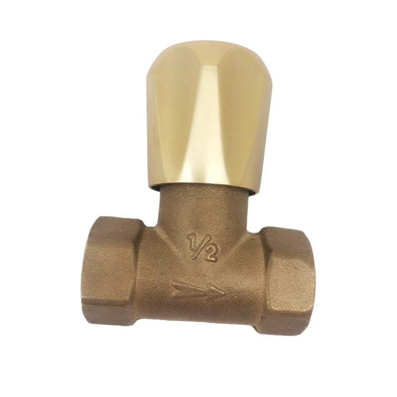 Robinet din cupru, montat pe perete, Model A-158, diametrul șeii valvei 15mm, intrare/ieșire 1/2 inch, 0–90°C