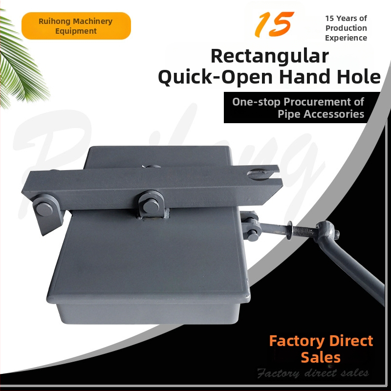 Štvorcový otvor z uhlíkovej ocele, rýchlo otvárateľný ručný otvor so uzavretým poklopom, pre mliečne výrobky, pivo, nápoje, farmaceutické a biologické projekty (normálny tlak)