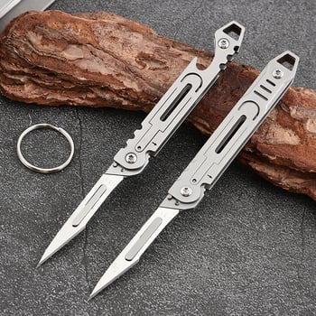 Μίνι αναδιπλόμενο μαχαίρι από ανοξείδωτο ατσάλι με κρίκο κλειδιού - Μάρκα: Caster, Κωδικός προϊόντος: 3, Μοντέλο: Stainless steel knife, Υλικό: ανοξείδωτο ατσάλι, Βάρος: 17 g
