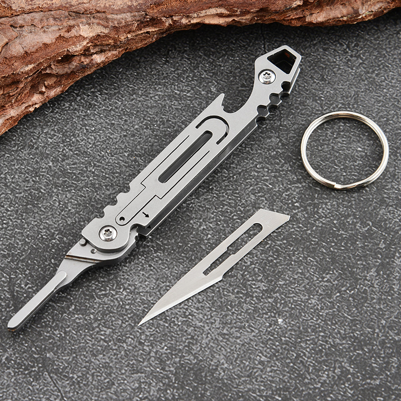 Μίνι αναδιπλόμενο μαχαίρι από ανοξείδωτο ατσάλι με κρίκο κλειδιού - Μάρκα: Caster, Κωδικός προϊόντος: 3, Μοντέλο: Stainless steel knife, Υλικό: ανοξείδωτο ατσάλι, Βάρος: 17 g