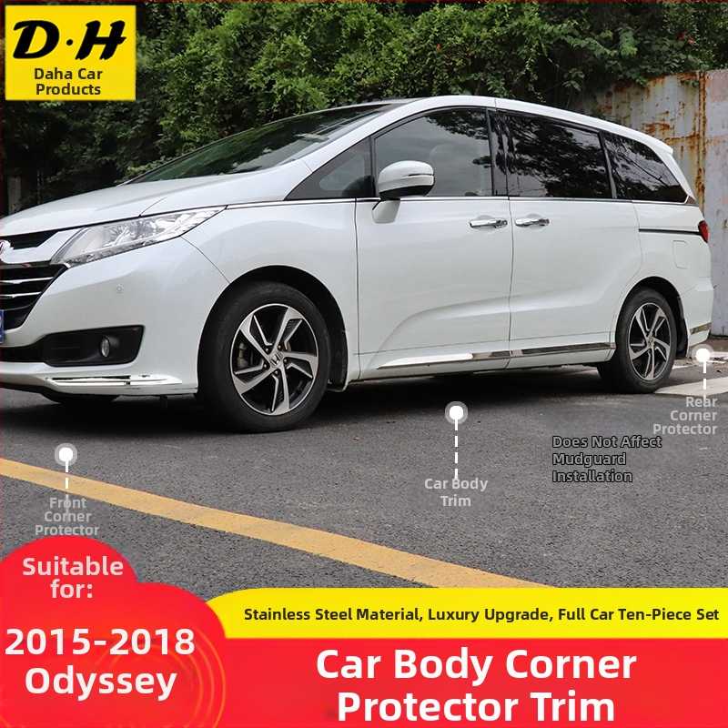 Obloga za vrata od nehrđajućeg čelika za Odyssey (2015–2021), kompatibilna s automatskim mjenjačem, prilagodljiva obrada