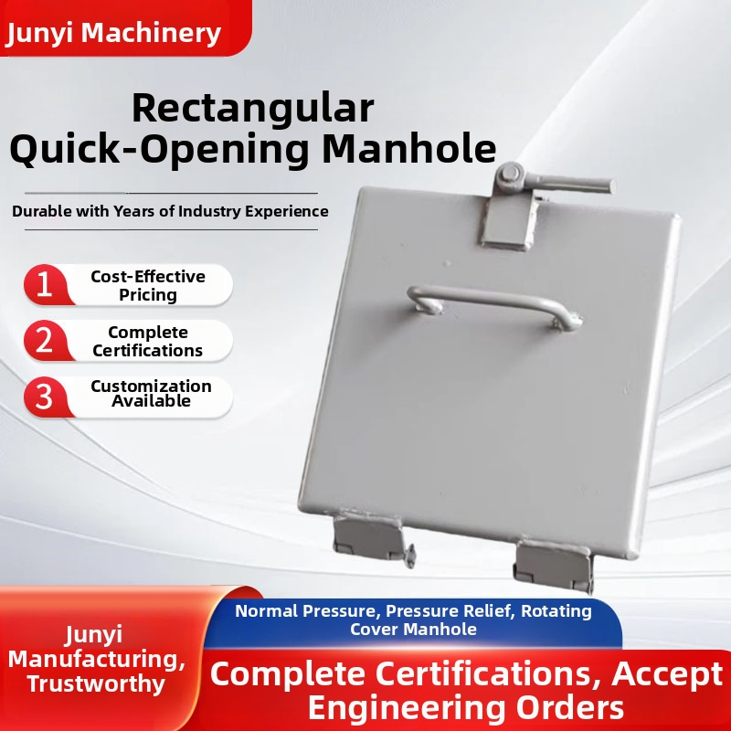 Pravouhlý šachtový poklop Junyi; použitie: ropný priemysel, chemický priemysel, elektrárne, kotle