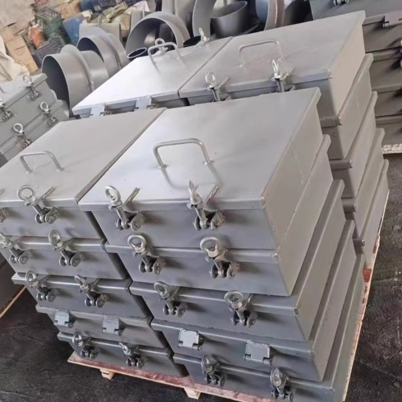 Pravouhlý šachtový poklop Junyi; použitie: ropný priemysel, chemický priemysel, elektrárne, kotle