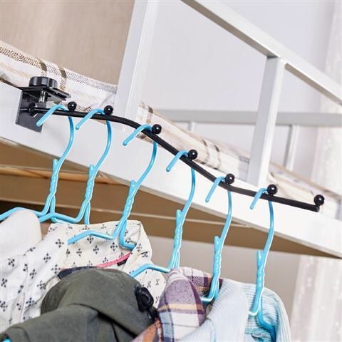 Vješalica za odjeću uz krevet u studentskom domu — višefunkcionalna unutarnja vješalica, prilagodljivi sušilo, metalna, nosivost 1–3 kg