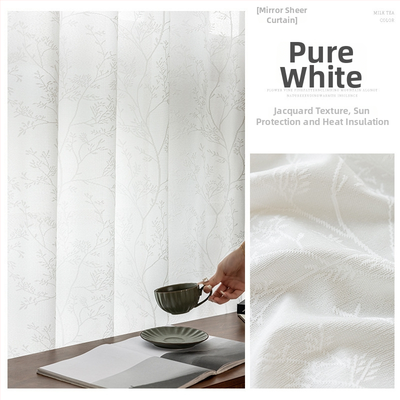 XXC Polyester Jacquarda gáza záves – priehľadný a nepriehľadný – do obývačky, pracovne, reštaurácie, vstupu – svieži štýl