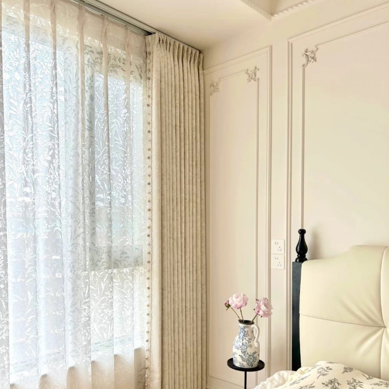 Morris Floral blackout zavjese, 2025 model za spavaću sobu i dnevni boravak, vrhunski chenille jacquard, francuski cvjetni dizajn
