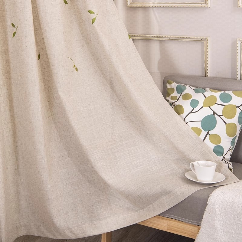 Új kínai stílusú poliészter keverék függöny tájkép mintával, dekoratív és félárnyékoló funkcióval, sarok- vagy síkablakhoz, telepítés tartalmazva