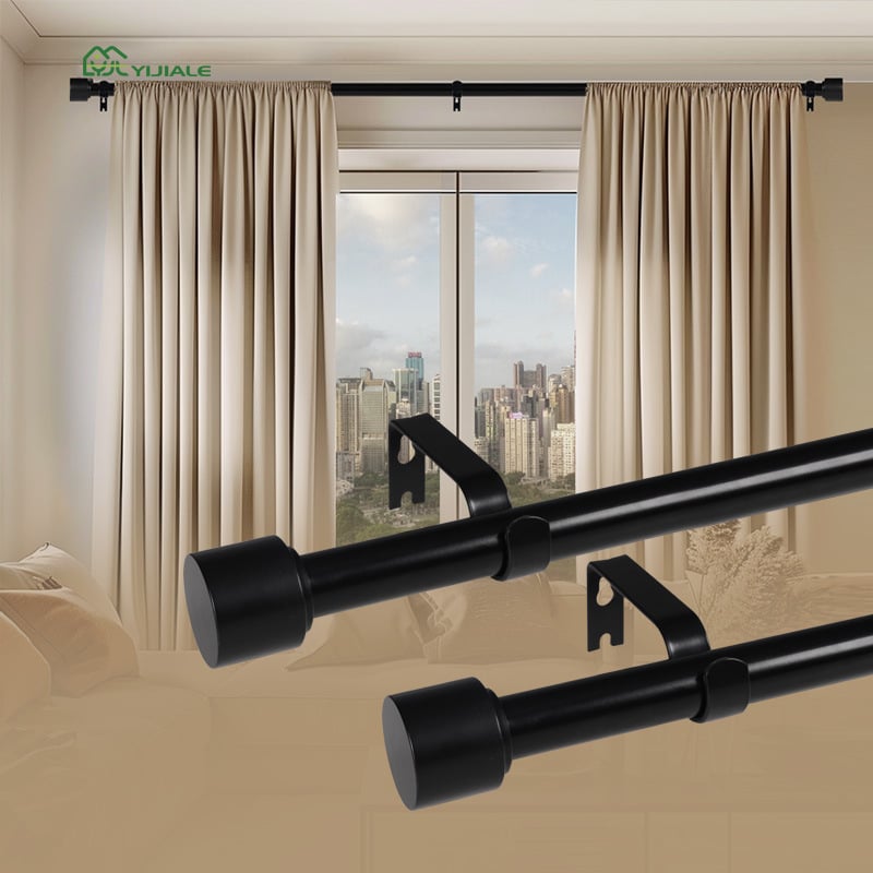 Teleszkópos függönyrúdfogó felső és oldalsó montázshoz – gyanta, Ijiale, testreszabható, licencelt magáncímke, modern egyszerű stílus