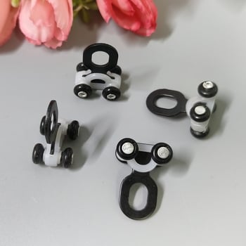 Set kotačića za vodilicu zavjesa s kukicama, četverokutna tračnica, kuglični ležajevi, metalna pločica