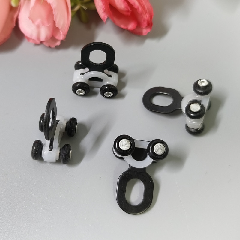 Set kotačića za vodilicu zavjesa s kukicama, četverokutna tračnica, kuglični ležajevi, metalna pločica