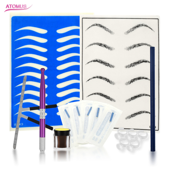 Σετ εργαλείων τατουάζ φρυδιών – χειροποίητο με στρογγυλή κεφαλή, κορεατικού στιλ (καθαρό βάρος 135 g)