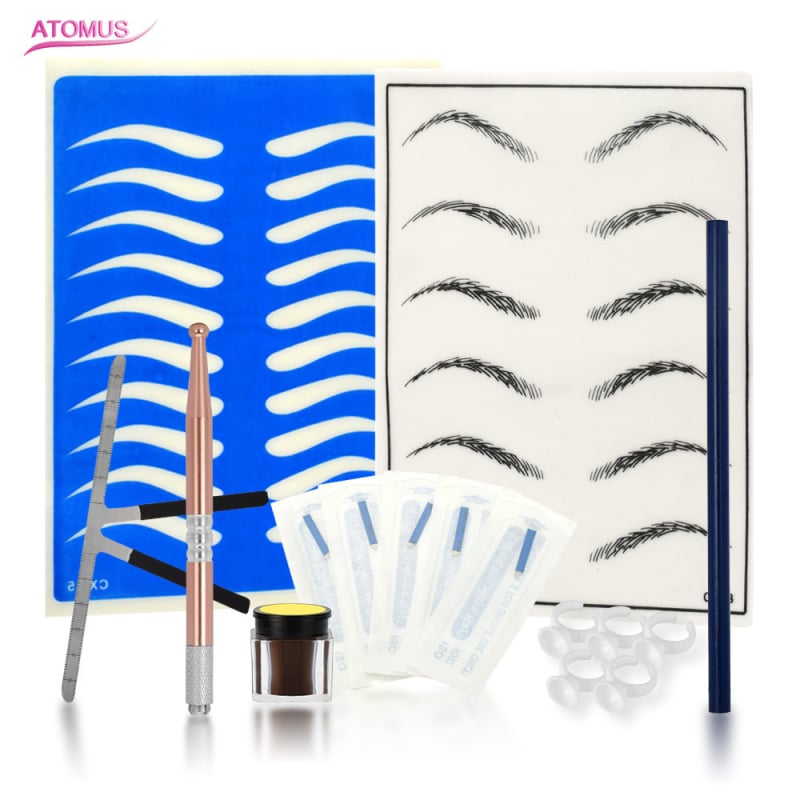 Σετ εργαλείων τατουάζ φρυδιών – χειροποίητο με στρογγυλή κεφαλή, κορεατικού στιλ (καθαρό βάρος 135 g)