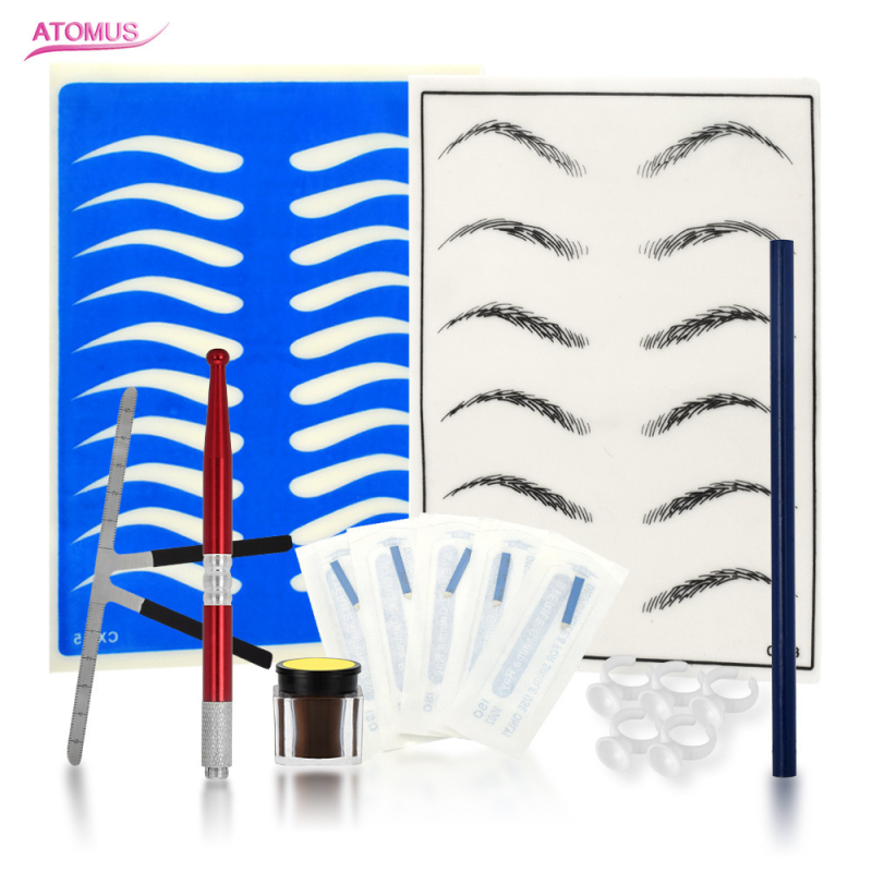 Σετ εργαλείων τατουάζ φρυδιών – χειροποίητο με στρογγυλή κεφαλή, κορεατικού στιλ (καθαρό βάρος 135 g)