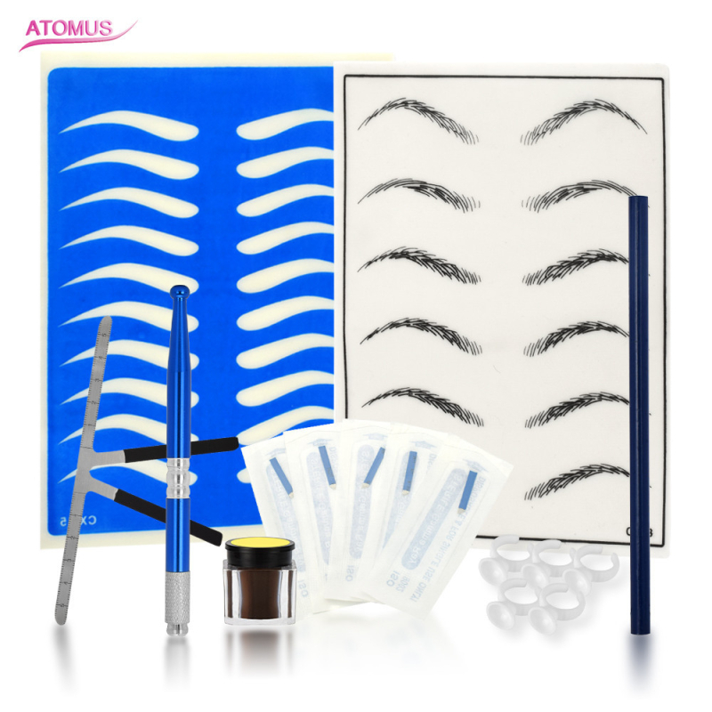 Σετ εργαλείων τατουάζ φρυδιών – χειροποίητο με στρογγυλή κεφαλή, κορεατικού στιλ (καθαρό βάρος 135 g)