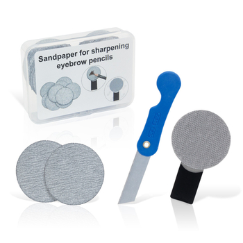 Set za brušenje olovke za obrve s klinastim tipom i brusnim papirom, uključuje Velcro podlogu, 85 g, Marka: Chiyue Embroidery Makeup, Za opću upotrebu