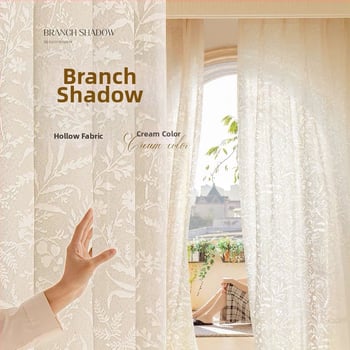 Moon Shadow Gauze zavjesa – Francuskog stila, prozračna, propušta svjetlo, otporna na prašinu; pogodna za podne, ravne i kutne prozore u dnevnom boravku, spavaćoj sobi, blagovaonici i balkonu