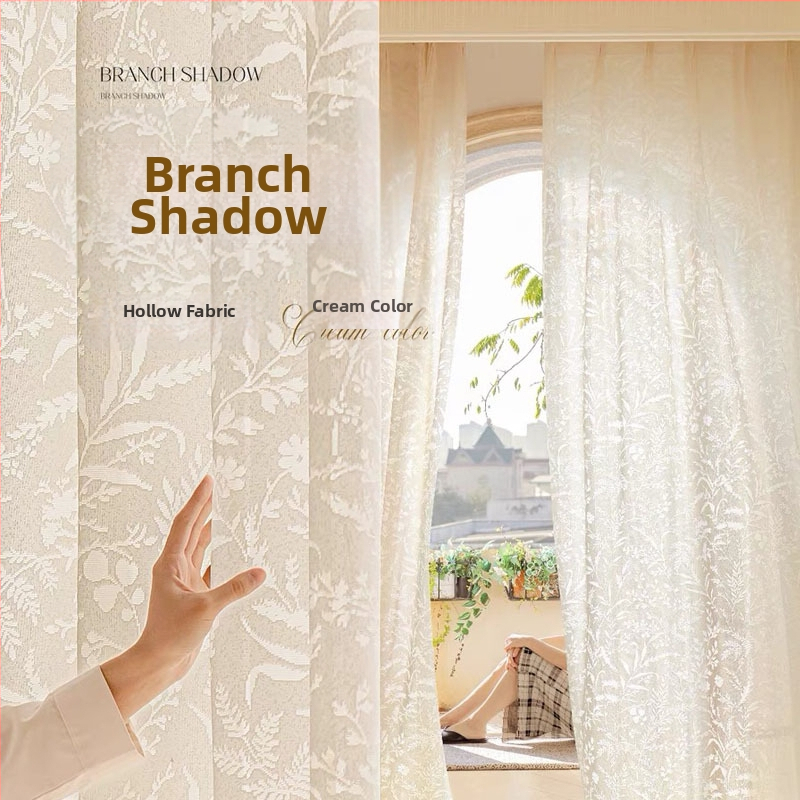Moon Shadow Gauze zavjesa – Francuskog stila, prozračna, propušta svjetlo, otporna na prašinu; pogodna za podne, ravne i kutne prozore u dnevnom boravku, spavaćoj sobi, blagovaonici i balkonu