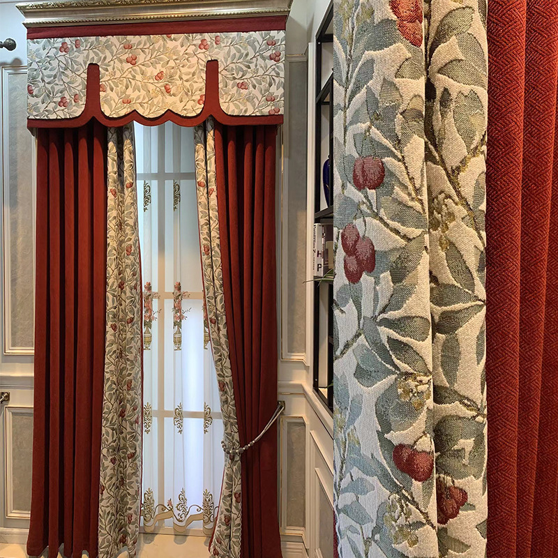 Zavjese u američkom stilu s visokim zatamnjenjem, model 2026, chenille jacquard tkanina, gotov proizvod