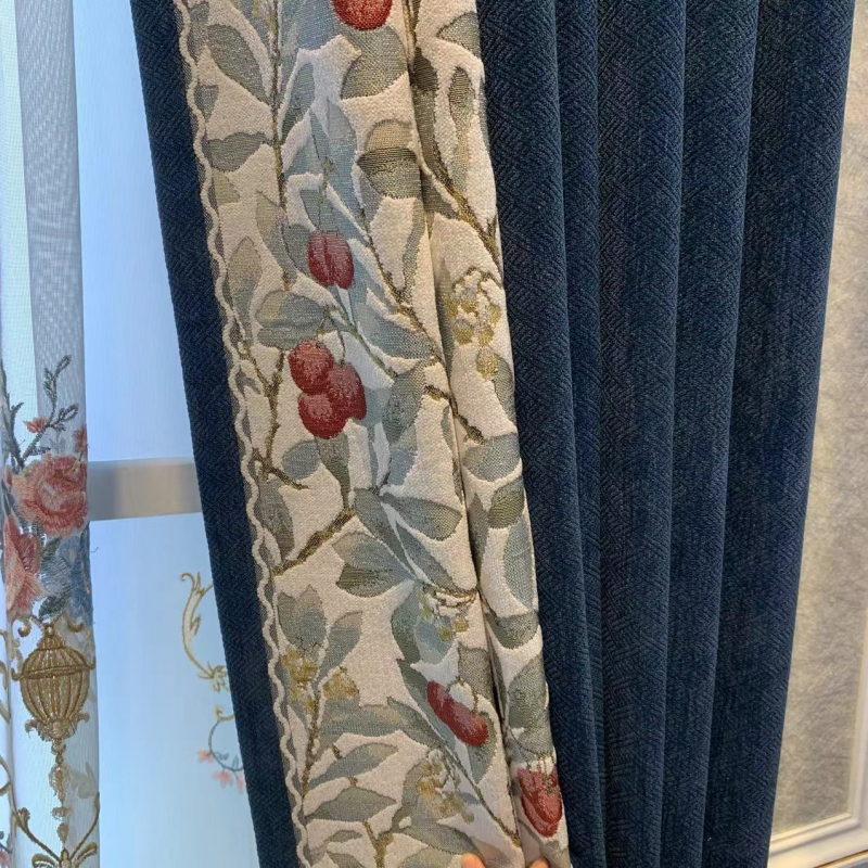 Zavjese u američkom stilu s visokim zatamnjenjem, model 2026, chenille jacquard tkanina, gotov proizvod