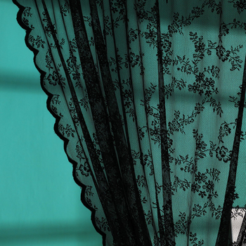 Francuska čipkasta prozirna zavjesa, poliester, warp-tkani čipka, zaštita od sunca i sjenila, uzorak biljaka i cvijeća, za dnevni boravak