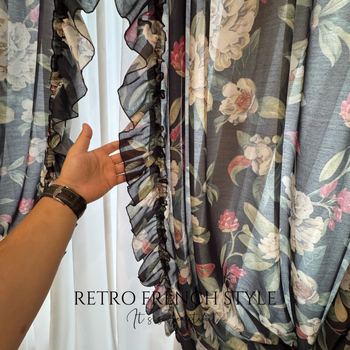 Otisnuta prozirna zavjesa od poliester-bavom mješavine, uzorak: ispis, djelomična sjenila 40–70%, za dnevnu sobu i vanjski prostor, pogodna za kutne prozore, prozore od poda do stropa, ravni prozori