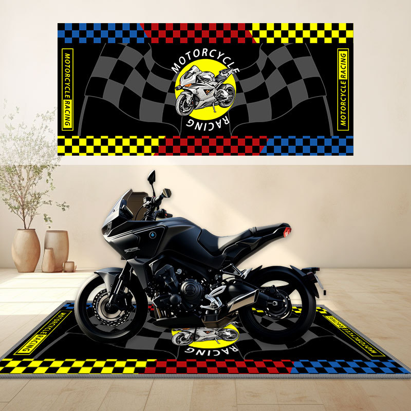 Tepih za ljubitelje motocikala: tepih motociklističke momčadi, izložbeni podni tepih, apsorbirajući tepih za spavaću sobu