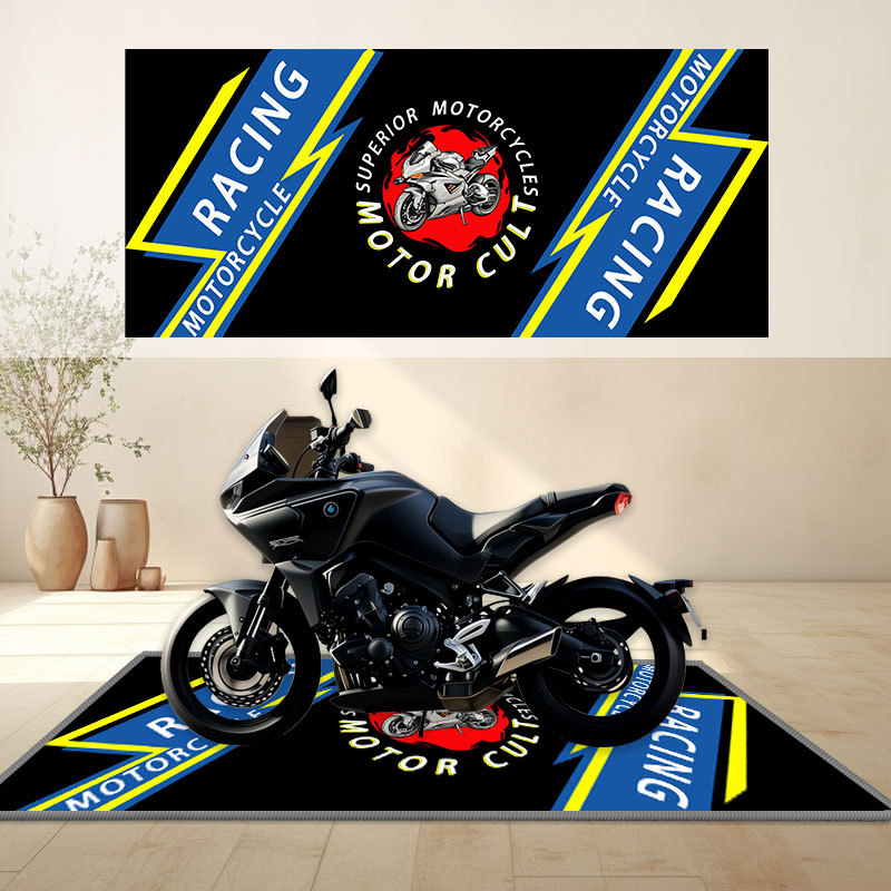 Tepih za ljubitelje motocikala: tepih motociklističke momčadi, izložbeni podni tepih, apsorbirajući tepih za spavaću sobu