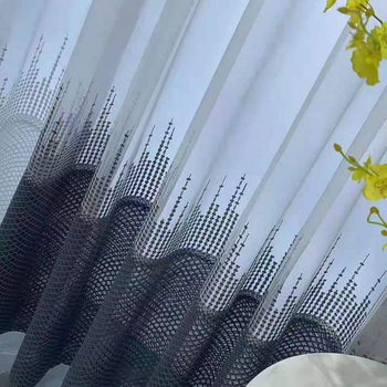 Κουρτίνα παραθύρου με κέντημα από πολυεστέρα — μοντέρνο μινιμαλιστικό στυλ; κέντημα; σκίαση; προσαρμόσιμη