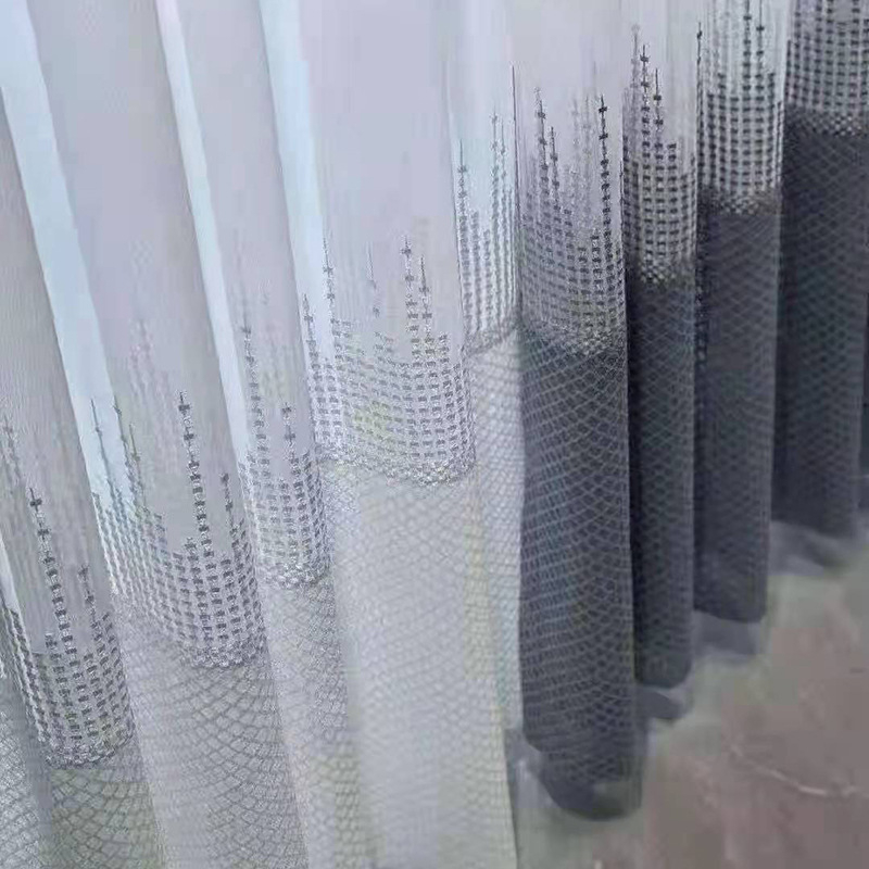 Κουρτίνα παραθύρου με κέντημα από πολυεστέρα — μοντέρνο μινιμαλιστικό στυλ; κέντημα; σκίαση; προσαρμόσιμη