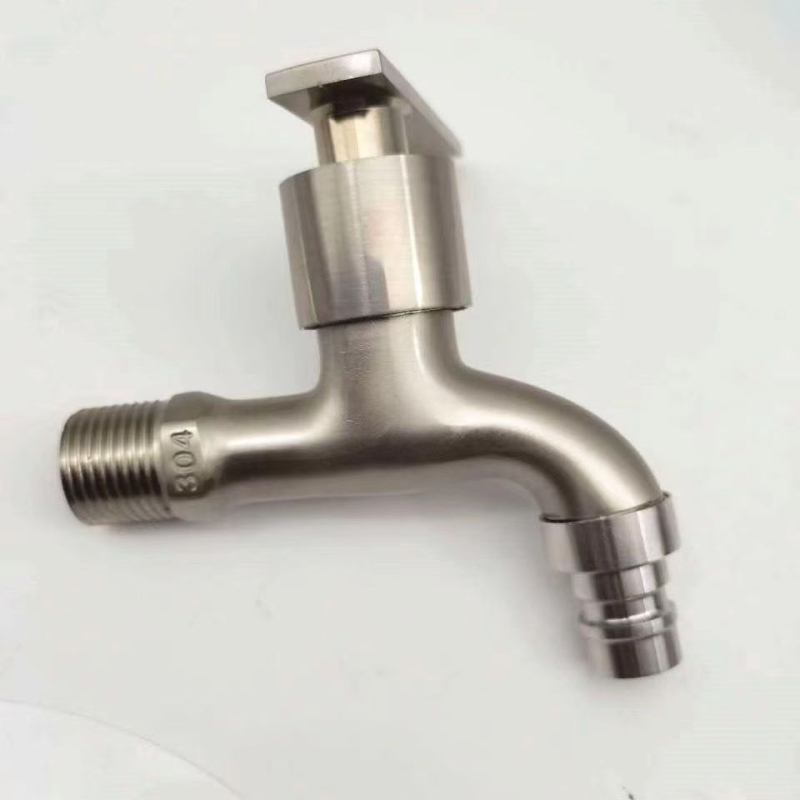 Finnida slavina za perilicu rublja, cinkova zlitina, brušena površina, zidna ugradnja, keramički jezgreni ventil, 4-točkovni priključci